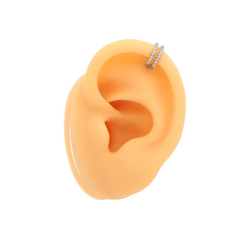 Helix Double Zirkon 8mm - materiál: Striebro