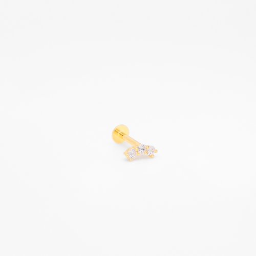 3star white labret - materiál: Zlato