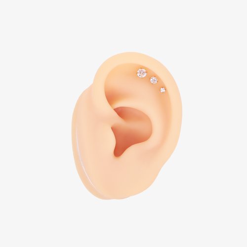 Ďobka Labret 4mm, 3mm, 2mm - materiál: Striebro, veľkosť: 4mm