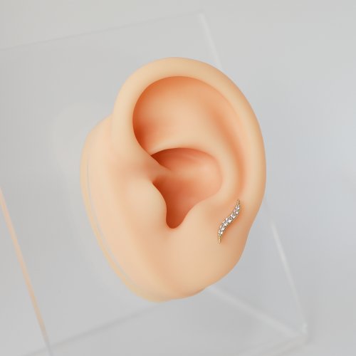 Wave labret - materiál: Zlato