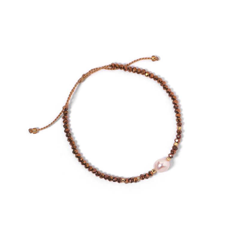 Real Bali Pearl narámoček  gold brown
