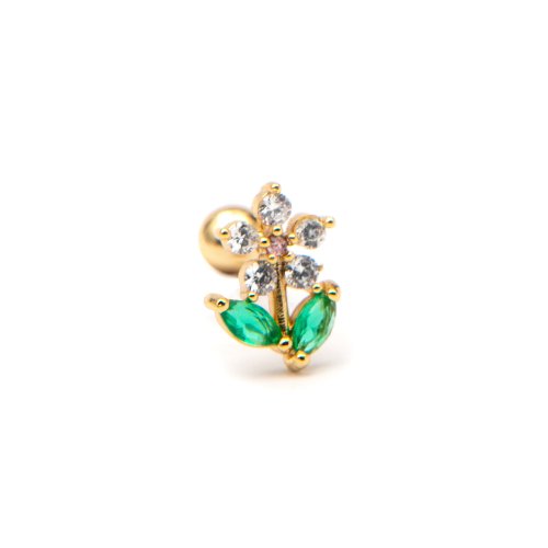 Smaragd Flower - Materiál: Ružové zlato